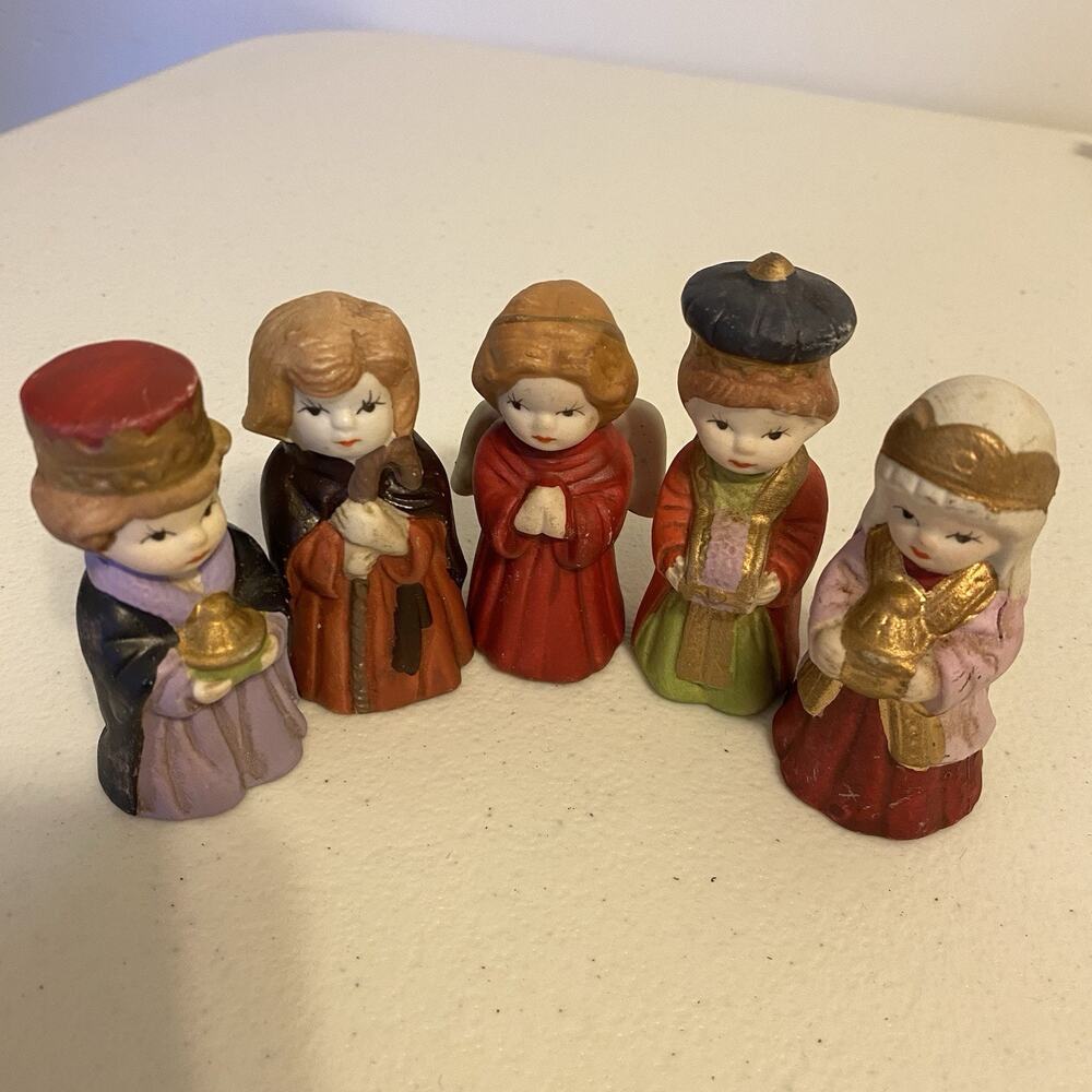 Vintage Children's Boy Girl Christmas Pageant Nativity Set Five Piece Set - Picture 1 of 6